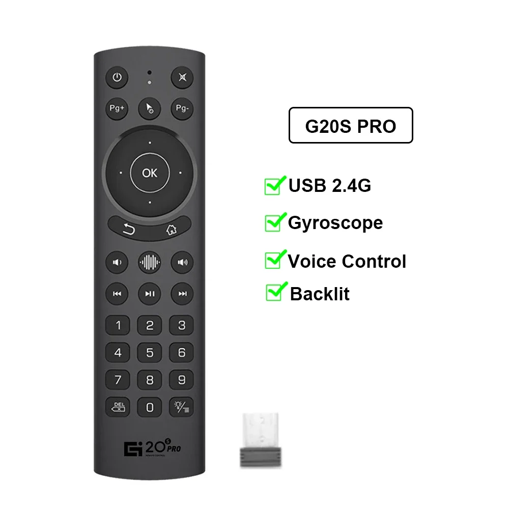 G20S PRO Smart Voice Fernbedienung 2,4G Wireless Backlit BT 5,0 Air Mouse Gyroskop IR Lernen Für Android TV box G20 BTS Plus