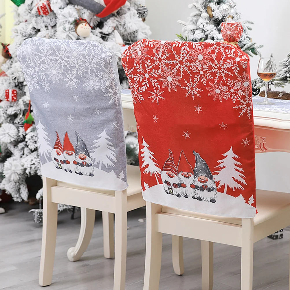 Chair Cover Christmas Supplies Slipcover Faceless Old Man Seat Red Protector for Xmas Decor Elder