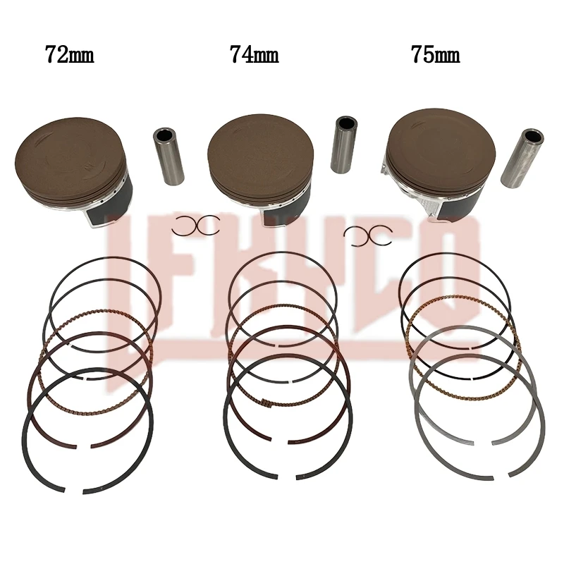Kit de Anillos de Pistón para Moto 72mm/74mm/75mm para ZongShen CB250F CPS 250cc 300cc KAYO T4 Z1NX6 Italika Vortx 250 Blackbird 250 Dirt Bike