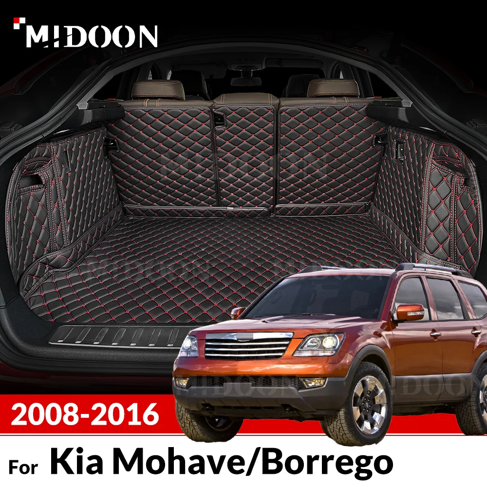 

Автоматический коврик в багажник с полным покрытием для Kia Mohave Borrego HM 2008 ~ 2016 7-местный автомобильный багажник, аксессуары для интерьера 15 14 13 12 11 10