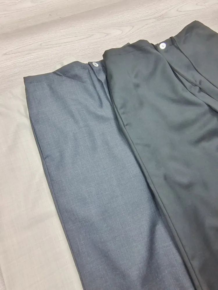 Autunno nuovi pantaloni da abito in misto lana da donna allentati modello diagonale ad alta densità busin casual gamba dritta a vita media pantaloni lunghi...