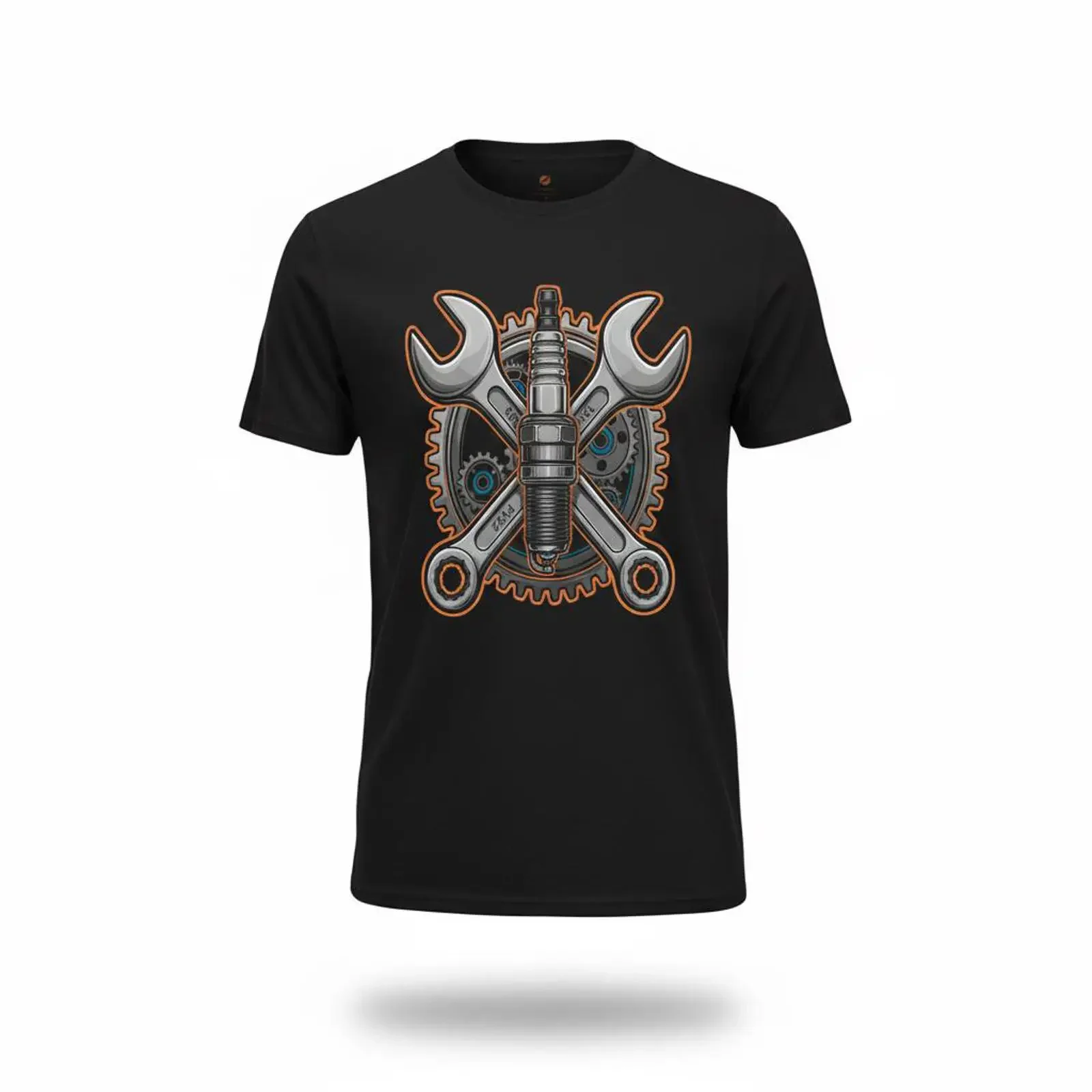 Mechanic Dad T shirt Spark Plug Crossed Wrenches Engine Gear Automotive Enthusiast Apparel for Car Guys vintage Washed graphic