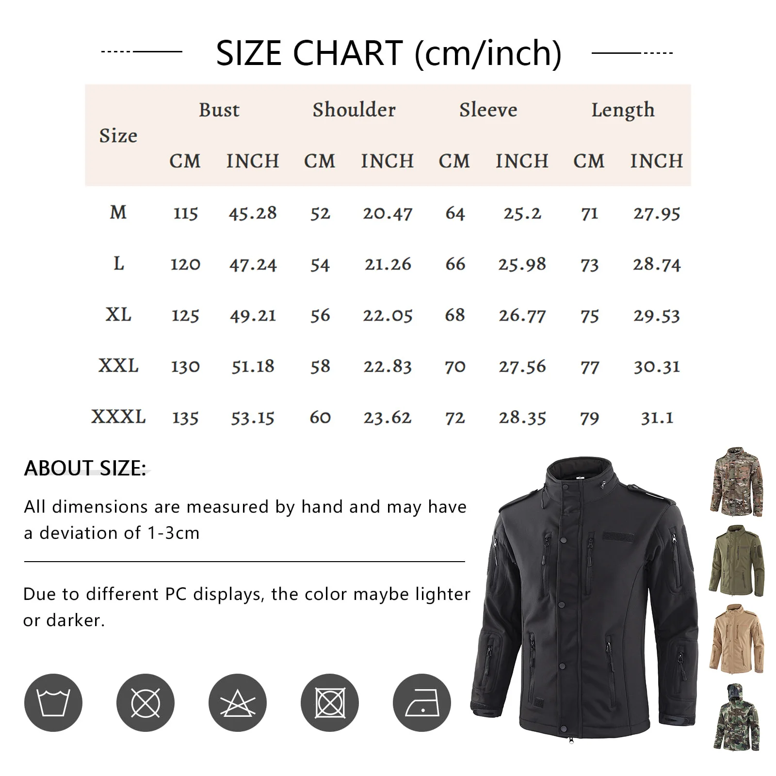 Chaqueta de trabajo al aire libre para hombre, informal, holgada, impermeable, a prueba de viento, manga larga, con capucha, forro polar, bolsillo con cremallera, resistente y duradero para senderismo