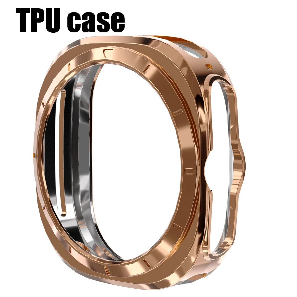 Protetor TPU Macio Para Samsung Galaxy Watch, Ultra Band Case, Tampa De Alça De Aço Inoxidável, 47mm