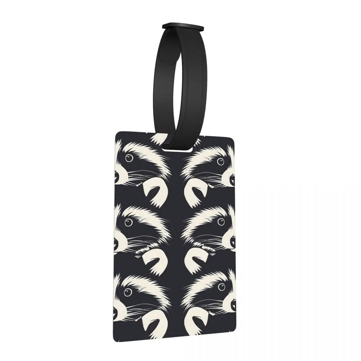 

Black And White Raccoon Face Pattern Luggage Tags Suitcase Accessories Travel Baggage Boarding Tag Label Holder ID Name Address