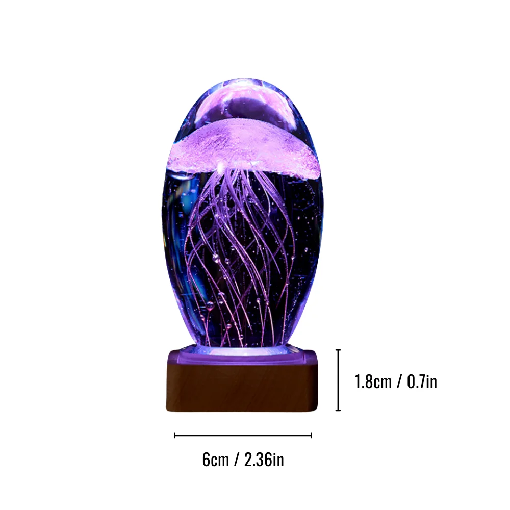 Modern LED Jellyfish Desk Lamp ,Crystal Ball Night Light,Home Decor & Bedroom Table Light,Perfect Birthday Gift