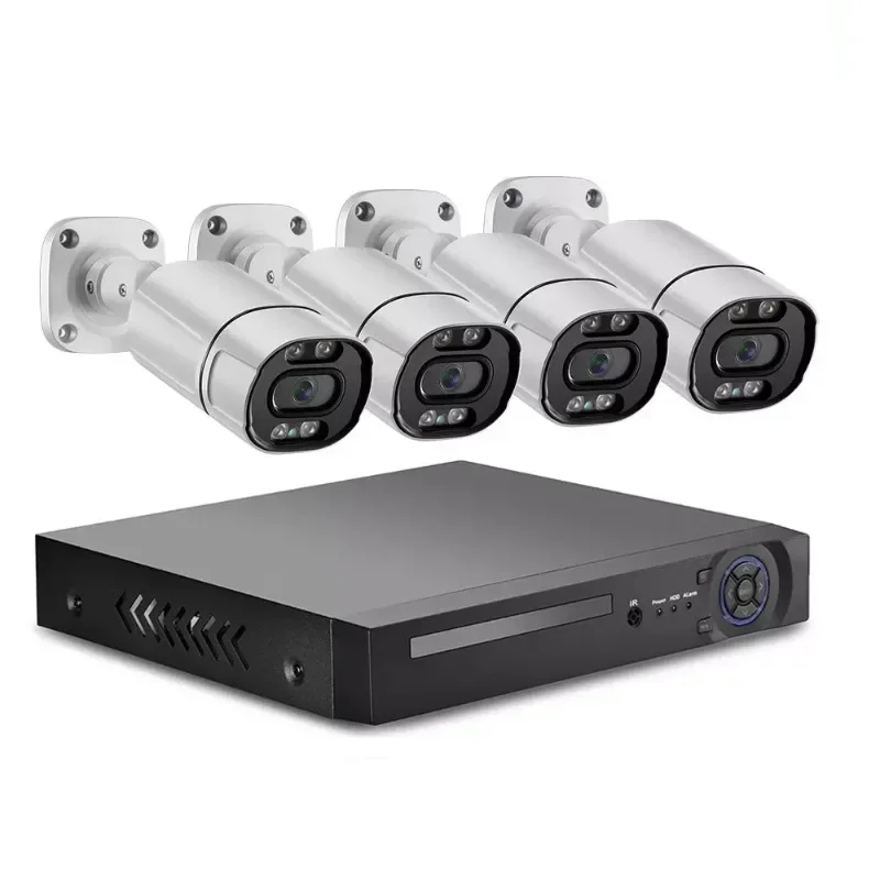 4K Security Camera System Poe IP Camera Outdoor Home Video Surveillance Camera Set 4CH Wired CCTV Security System