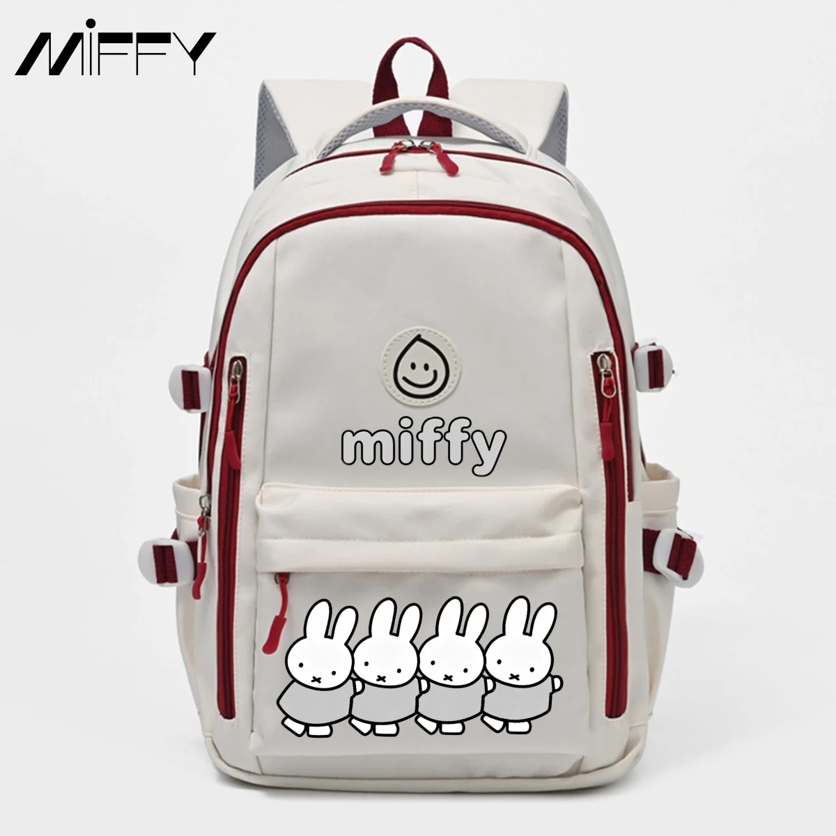 

Рюкзак Miffy для девочек, модный уличный дорожный рюкзак, сумка для хранения поездок на работу, студенческая сумка Kawaii, большая вместительная сумка на плечо