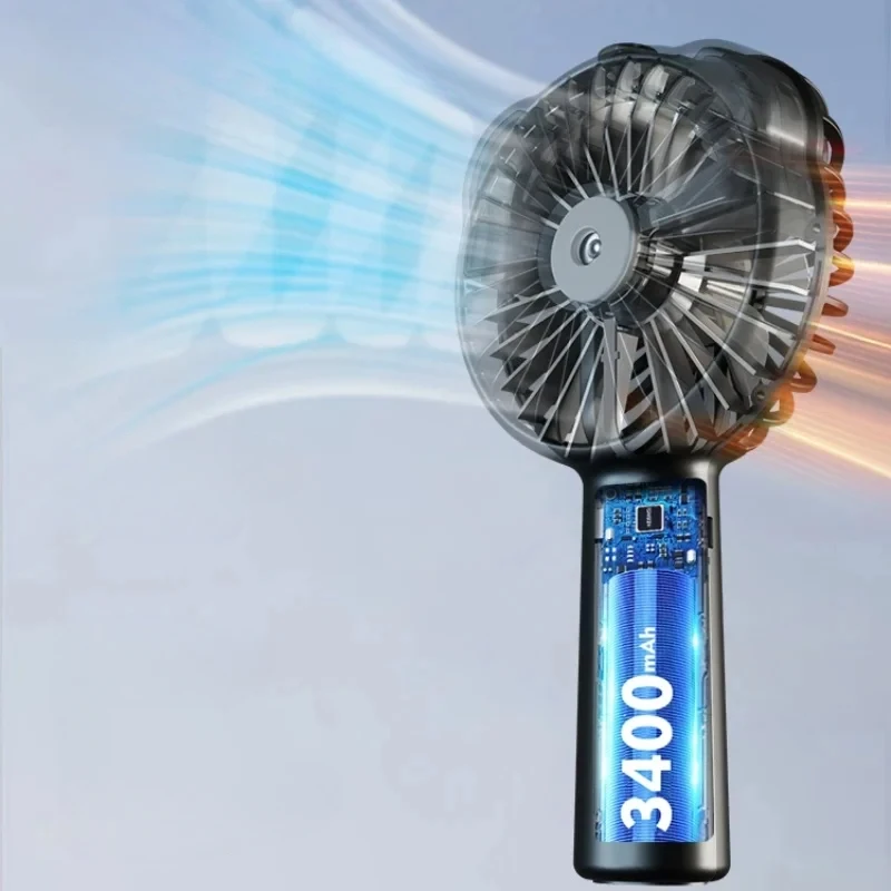 Portable Cooling Fan: Semiconductor Mini Fan with Water Cooling, Ultra-Powerful Wind, Silent Handheld and Desktop Fan,