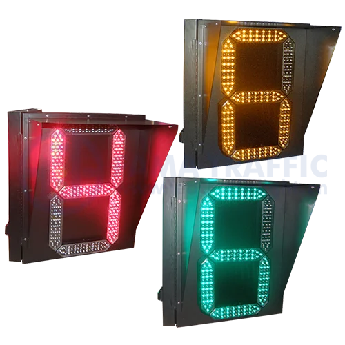 720 * 570 mm dreifarbiger einstelliger LED-Countdown-Timer IP65-Verkehrsschild mit rotem, gelb-grünem Licht