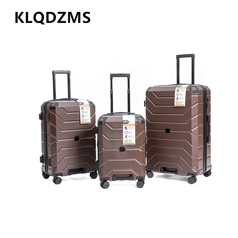 KLQDZMS New Suitcase ABS + PC Boarding Box Large-capacity Trolley Case Three-piece Travel Bag Women's with Wheel Luggage