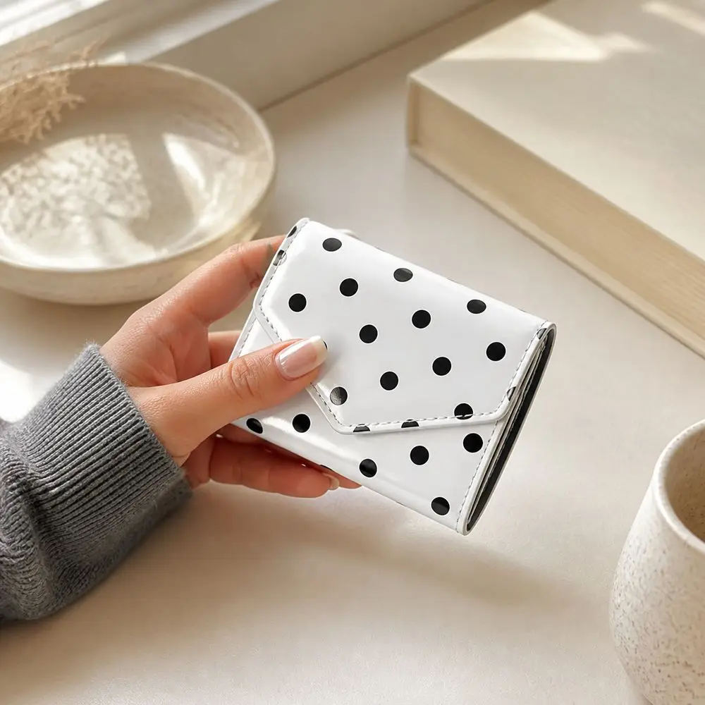 Durable Polka Dot Pattern Polka Dot Wallet Smooth Surface Korean Style Coin Purse Wear Resistant Clutch Purse Women's Wallet