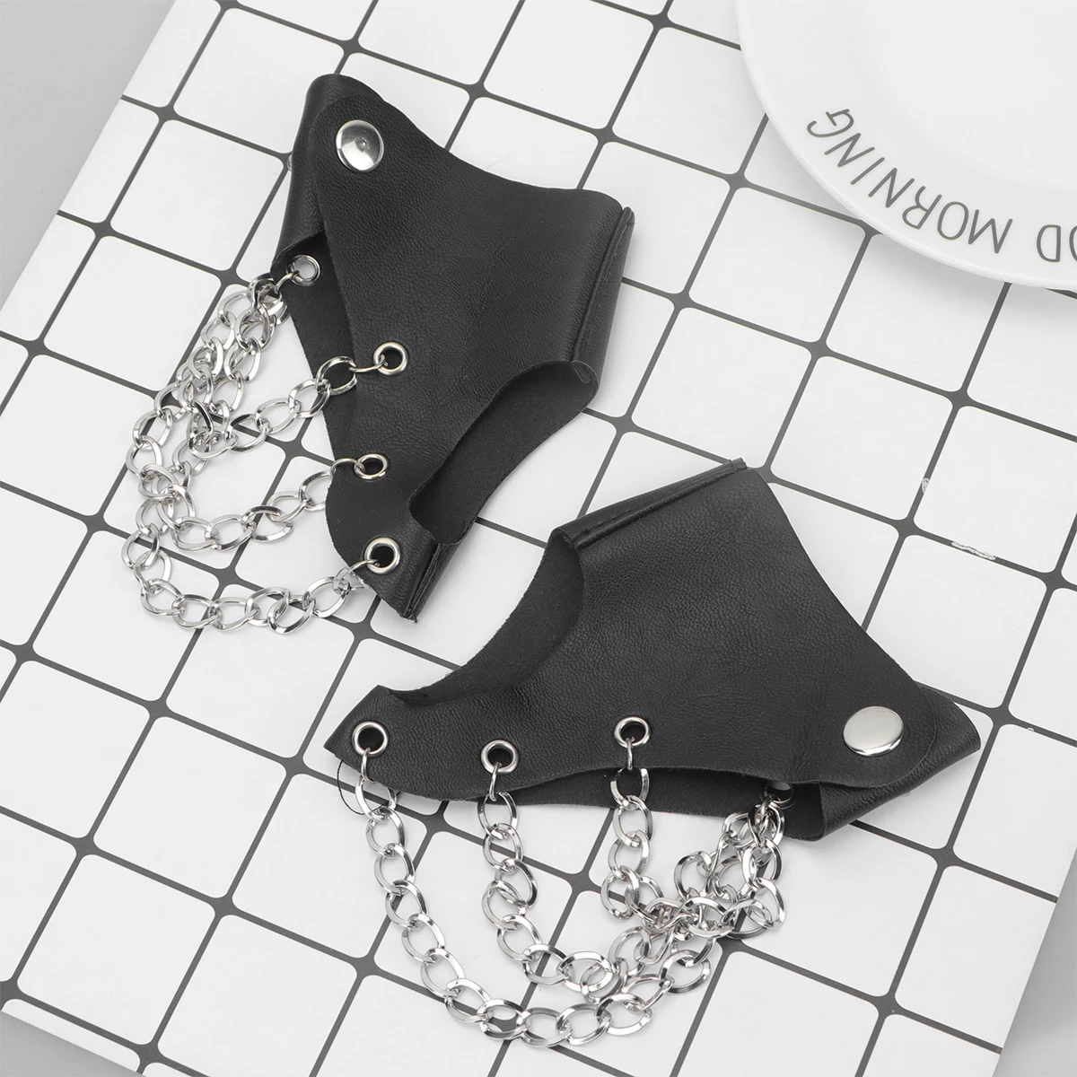 

Gloves Chain Stage Punk Chains Nightclub Fashion Fingerless Black Men and Women