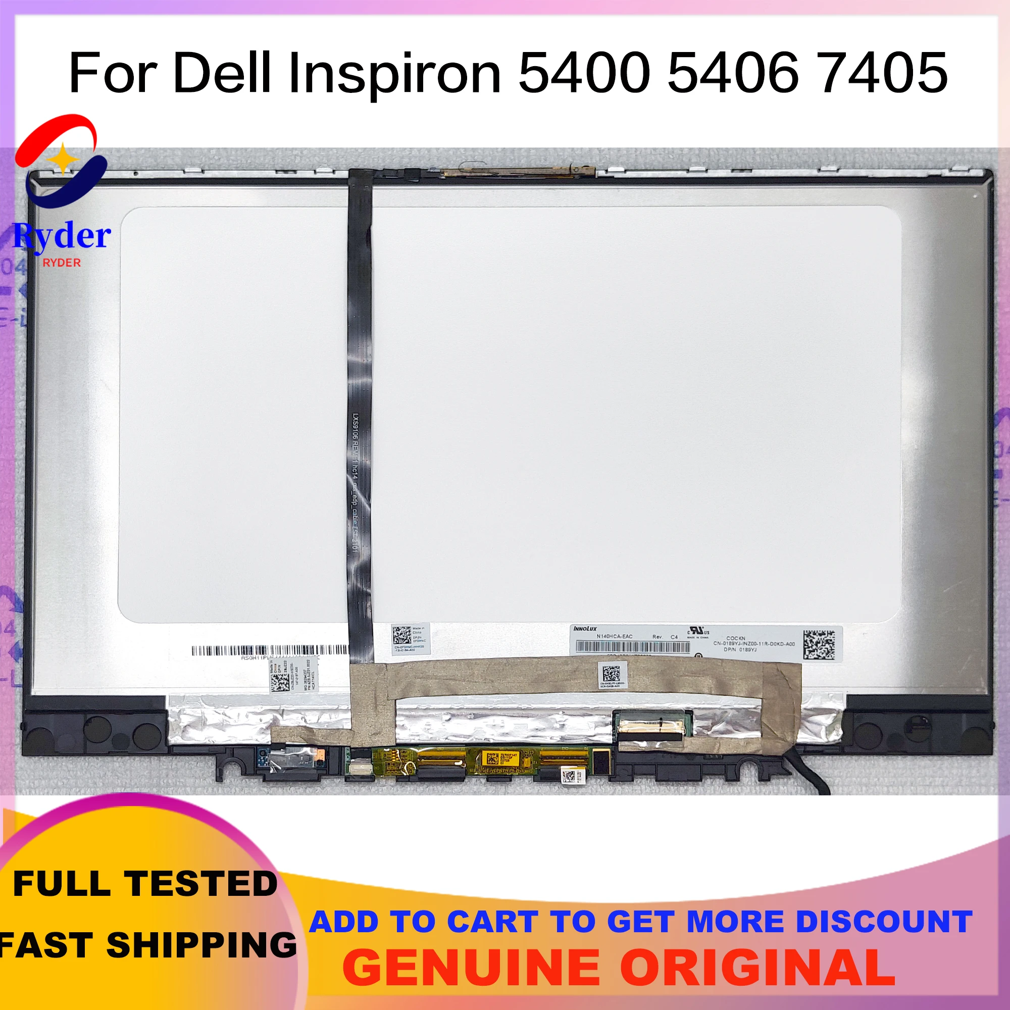 

New 14-inches FHD For Dell Inspiron 5400 5406 7405 2-in-1 P126G P126G001 P126G002 Touch LCD Screen Display Assembly Replacement