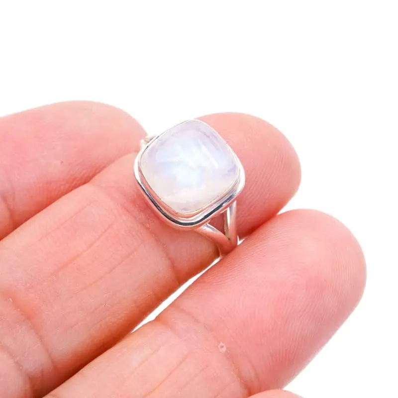

StarGems® Natural Moonstone Handmade 925 Sterling Silver Ring 5.25 F0674