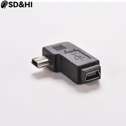 Conector usb mini de 90 graus, conector macho para fêmea de sincronização de dados