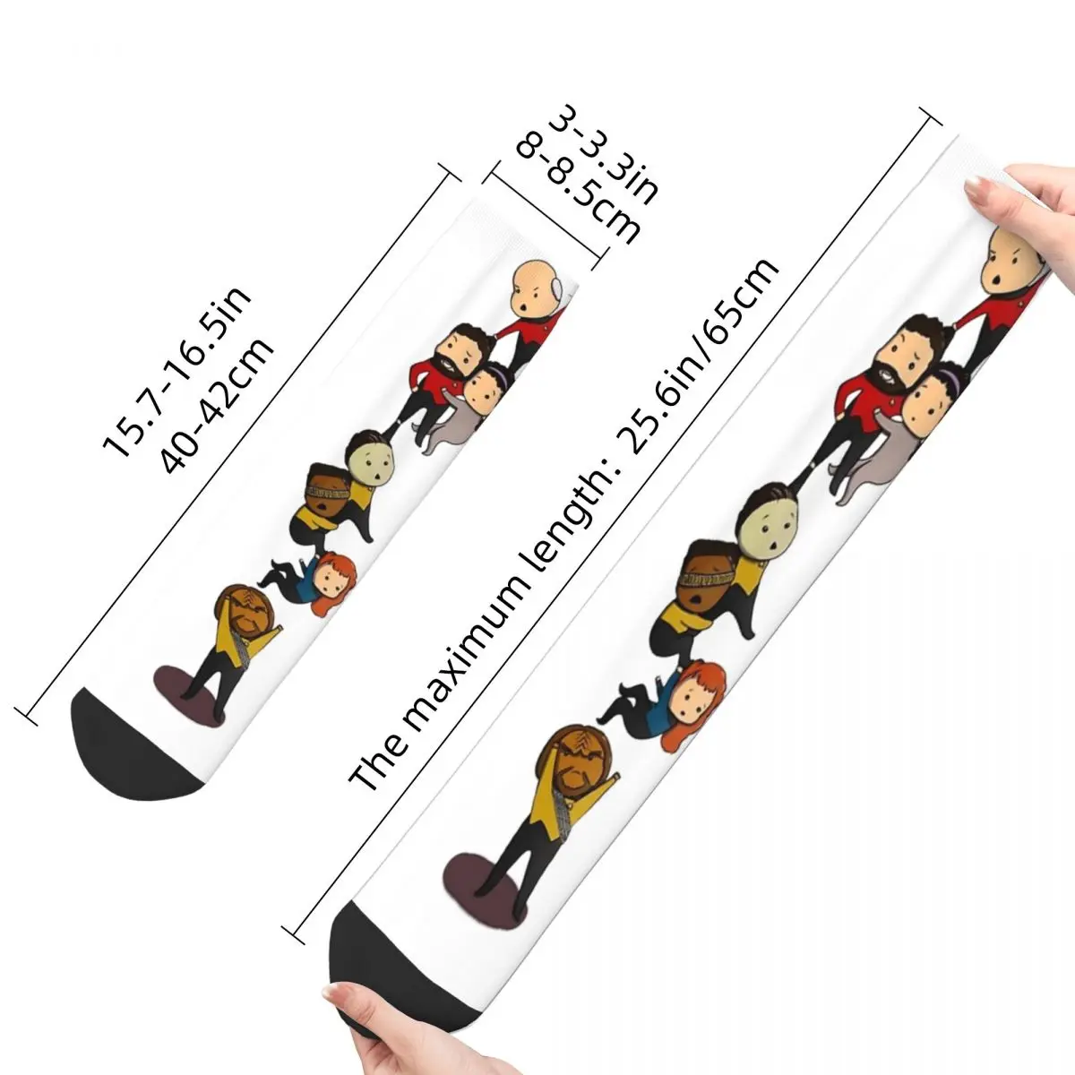 Chaussettes de sport de la nouvelle génération pour hommes et femmes, Harajuku, TNG Crew Chibi Style Merch, Cute Star Treks, Spring, Autumn, Winter