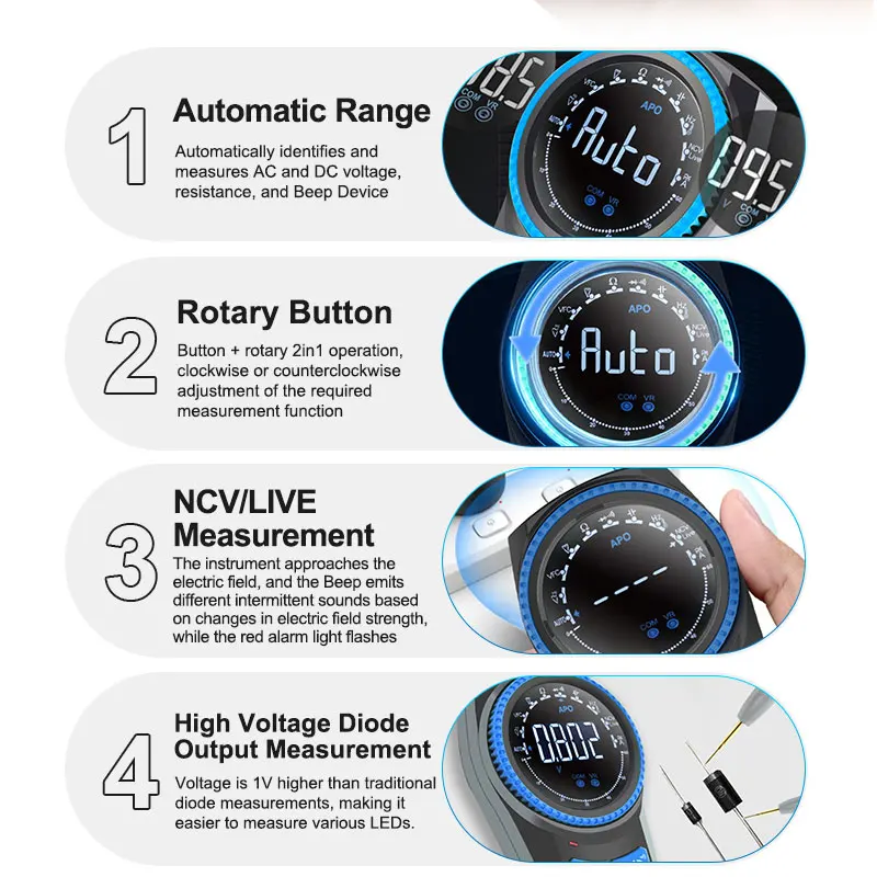 SUNSHINE DT-24R Automatic Range Rotary Multimeter Automatically Identifies and Measures AC and DC Voltage Repair Tools