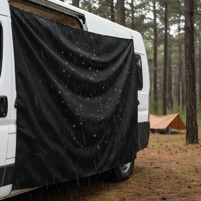 Van Rear Door Privacy Curtain Windproof Light Blocking Sunshade for Car Camping Shower Cross Country Road Trips