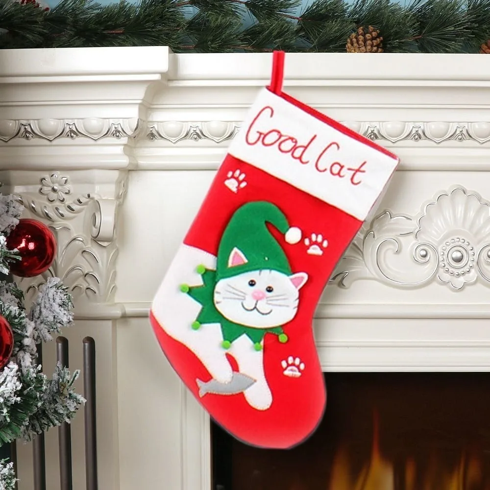 New Large Size 3D Christmas Socks Fireplace Home Christmas Stockings Christmas Decor Party Favors Xmas Tree Ornaments