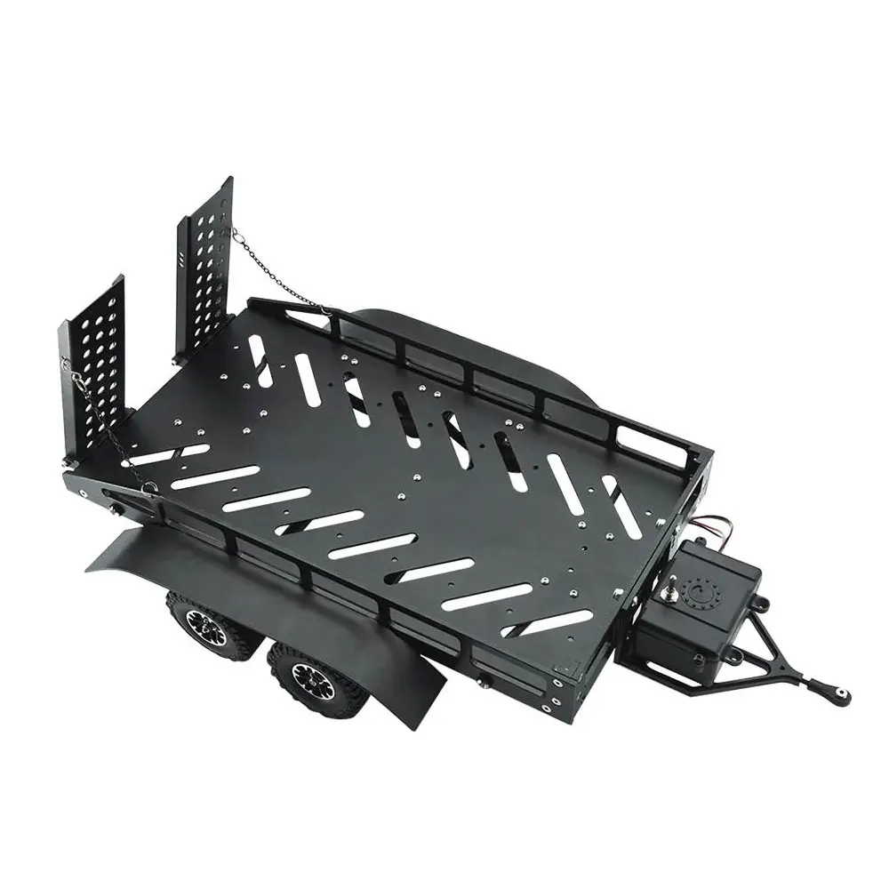 

Remote Control Vehicle Metal Alloy RC Cars Quality 1/16 1/18 Trailer with LED Lights Black