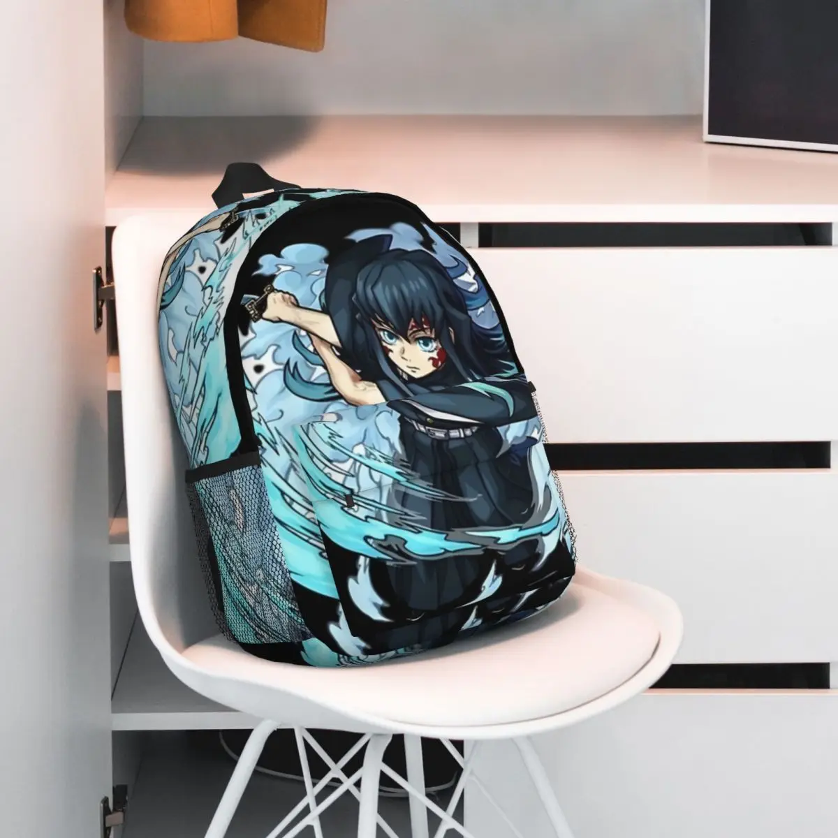 Muichiro Tokito Demon Slayer Backpack for Men Women Fashion Student Business Daypack College Shoulder Bag 15in