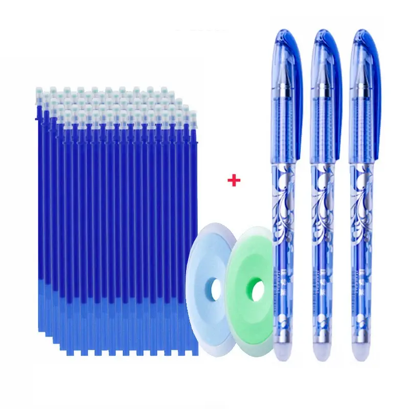 지울 수있는 젤 펜 55 개/몫 지울 수있는 젤 펜 0.5mm 리필 막대 매직 잉크 지울 수있는 펜 빨 수있는 손잡이 사무실 학교 쓰기 도구 Kawaii 편지지