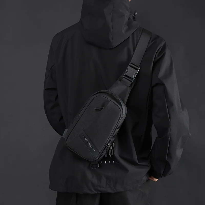 Sac à bandoulière USB pour hommes, imperméable, antivol, court voyage, sacoche de poitrine, sac de poitrine de styliste à la mode