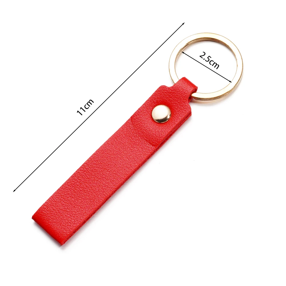 5pcs PU Leather Keychain Business Gift Leather Key Chain For Men Women Car Key Strap Waist Wallet KeyChains Keyrings