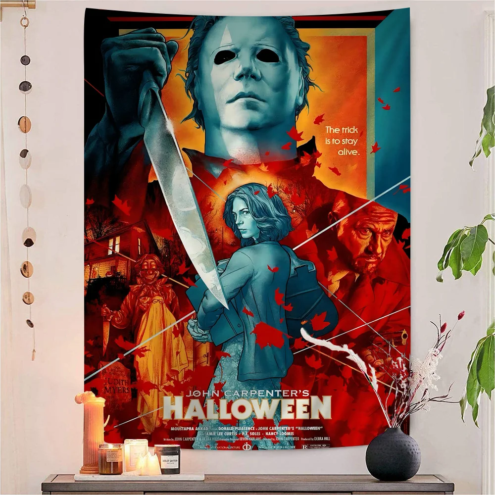 

Horror Movies Halloween Michael Myers Anime Tapestry For Living Room Home Dorm Decor Home Decor
