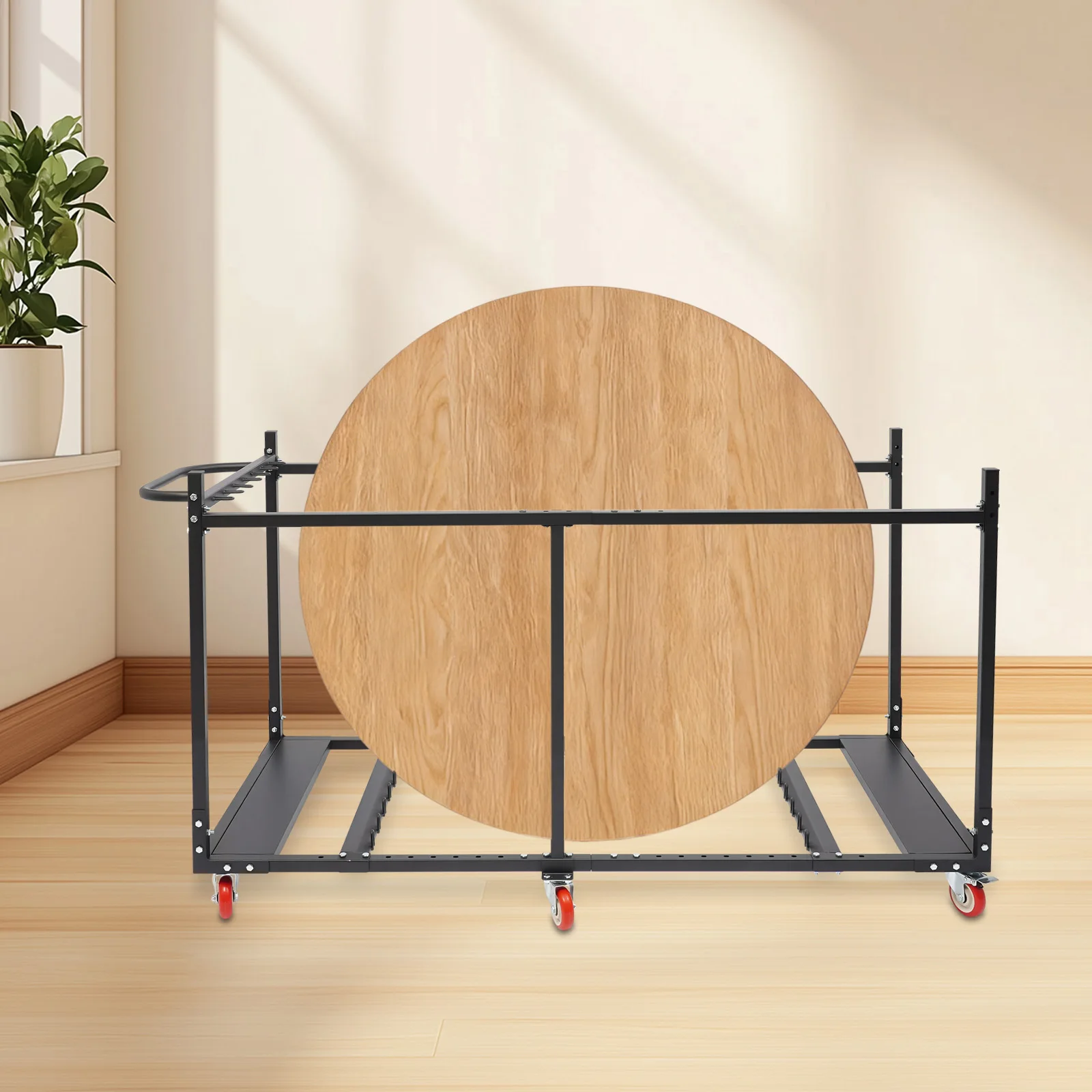 

Black Q235 Steel 194x80x112cm Folding Table and Chair Cart Four-wheeled Portable Van Hold 10 Tables