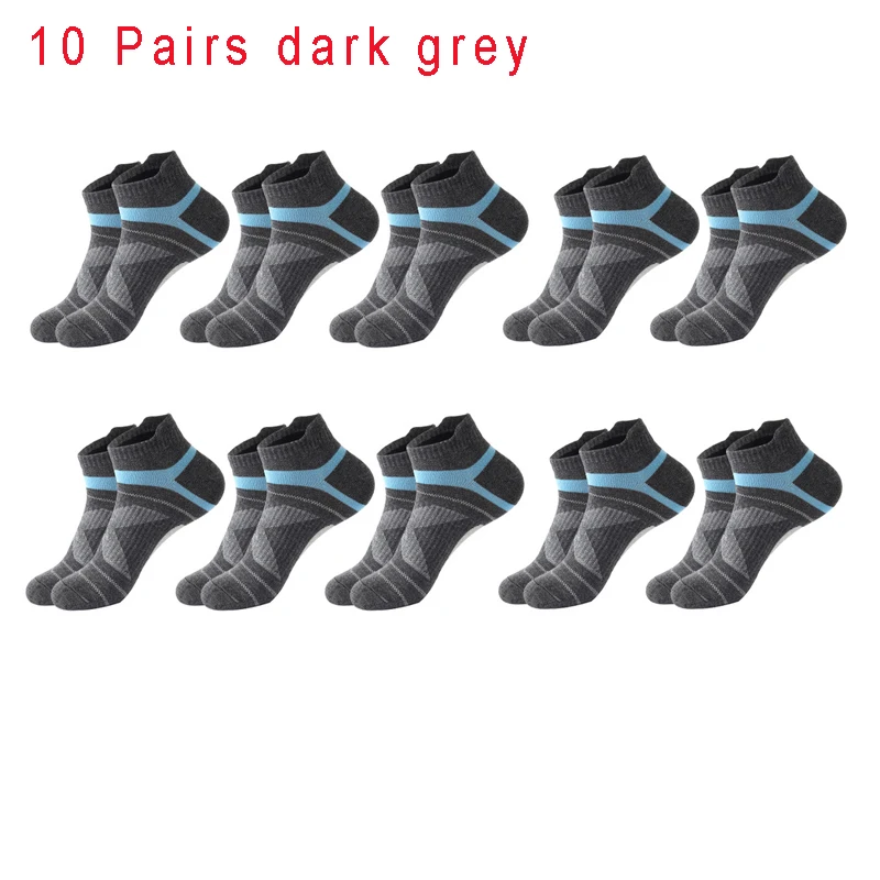 5 Paar hochwertige Socken für Herren, Sommer, Outdoor, lässig, Baumwollsocken, kurze, atmungsaktive schwarze Söckchen, Laufen, Sportsocken, Größe 38–45