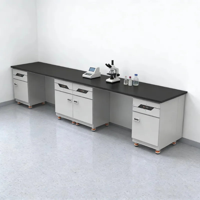 Steel Contemporary School Laboratory Side Workbench Open Space Floor Standing Lab Furniture System for Teaching Engineering