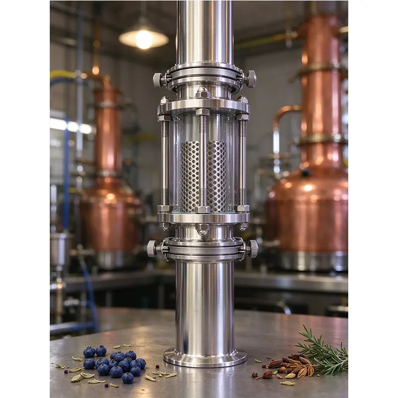 51mm O/D 304 Stainless Steel Sight Glass and Gin Basket Column for Juniper Berry Distilling Column