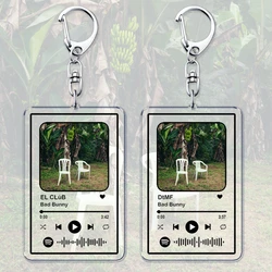 Hot Spanish Singer Reggaeton Music Keychains for Women Accessories Bag EL CLúB DtMF Playlist Code Keying Jewelry Fans Gift
