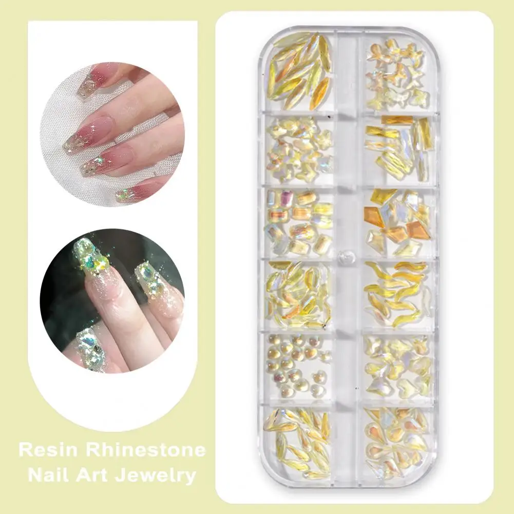 High-quality Nail Embellishments Create Stunning Nail Art with Aurora Rhinestone Kits Flat-bottomed Special-shaped Resin