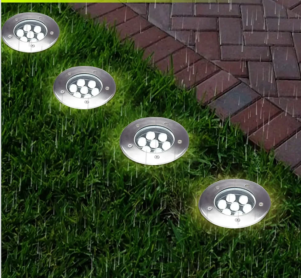 Spot Lumineux LED Encastrable dans le Sol, Imperméable Conforme à la Norme IP68, Éclairage d'Extérieur, Idéal pour un Jardin, un Sentier ou un Paysage, 3/5/7/9W, DC 12V, 85/265V