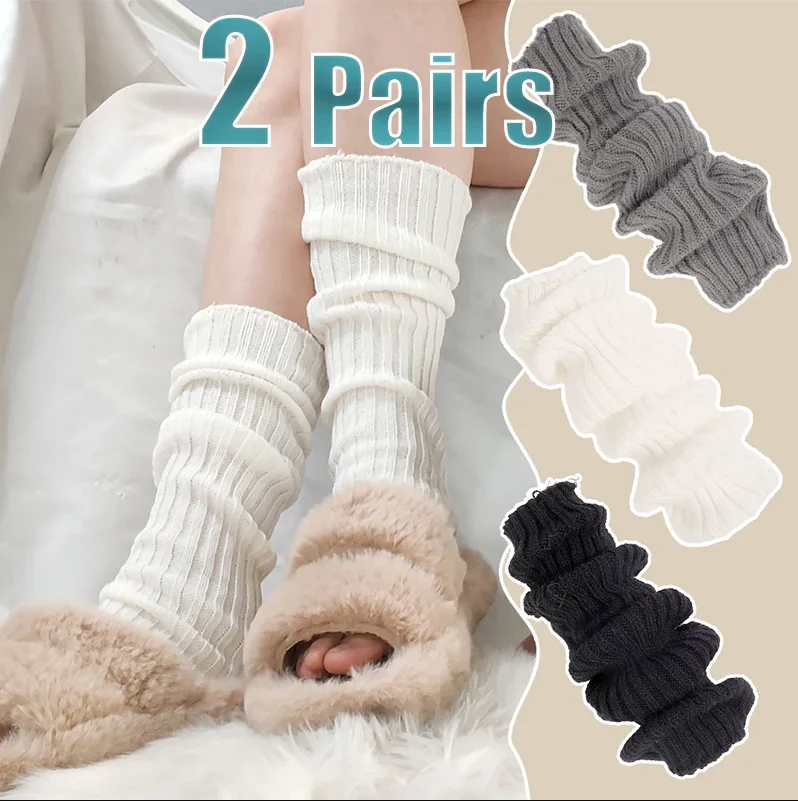 Lolita Leg Warmers Women Long Socks Wool Knitted Foot Cover Arm Warmer Y2K Autumn Winter Crochet Heap Socks Boot Cuffs Stockings