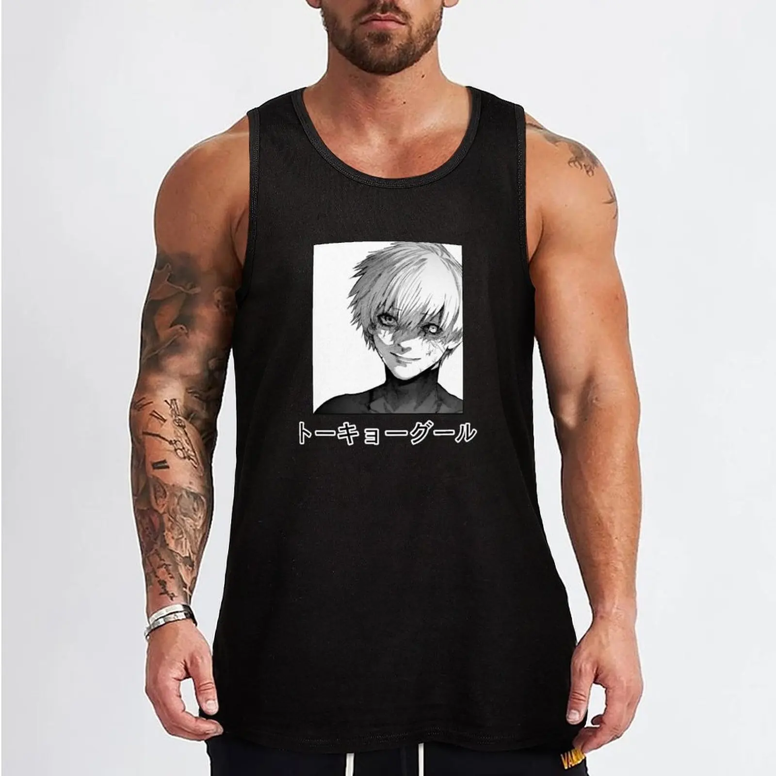 Ken Kaneki Tank Top man sexy?costume Men's sleeveless t-shirt sports clothes for men Bodybuilding clothing man