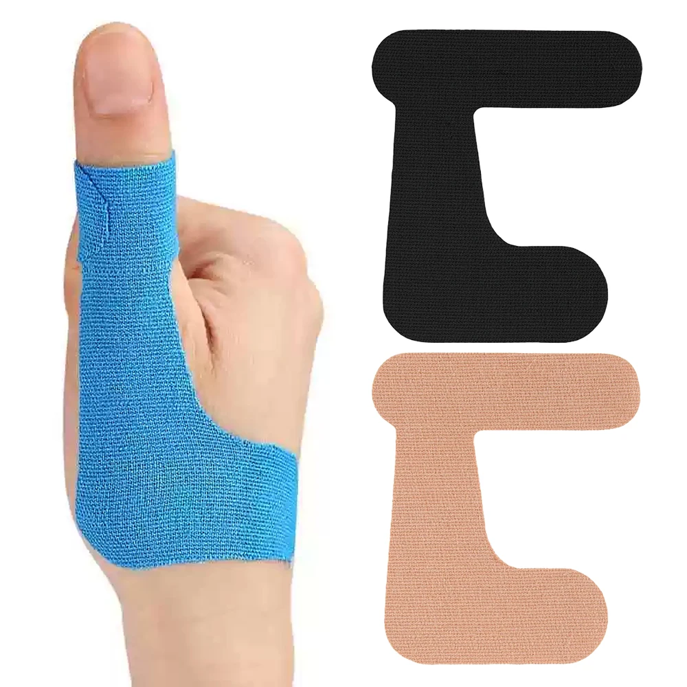10 PCS Precut Thumb Support เทป,Self กาว Toe Kinesiology แพทช์ผ้าพันแผลนิ้วมืออุปกรณ์สําหรับกีฬา,สายรัดยืดหยุ่น