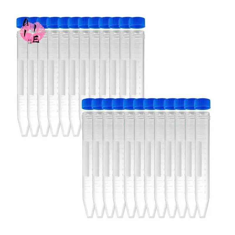 A11E-Plastic Centrifuge Tubes Conical Centrifuge Tubes 100 Pcs Sterile Plastic Test Tubes With Screw Caps, Polypropylene Contain