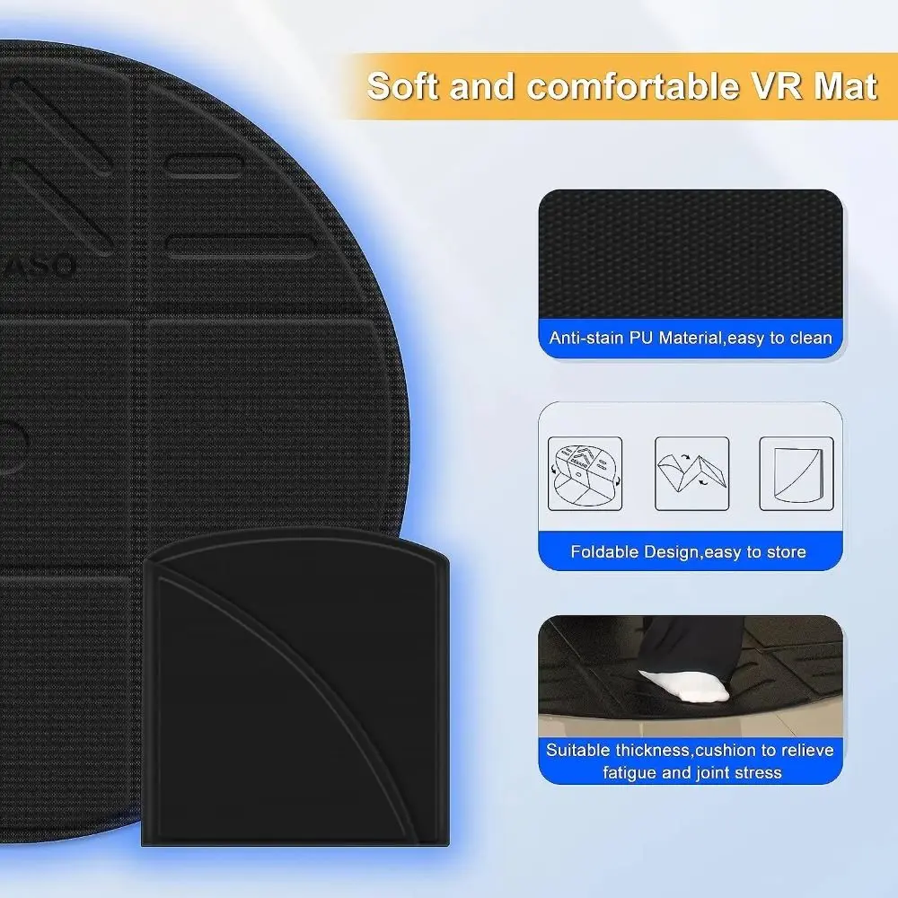 Simulation Space VR Mat Anti Fatigue Foldable Floor Mat Anti-slip Round AR Game Accessories for Apple Vision Pro/Meta Quest3