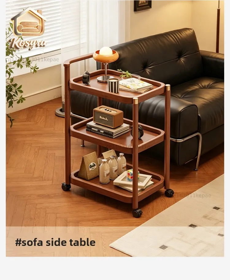 

Sofa side side side cabinet antique movable living room trolley shelf coffee table leisure balcony small table