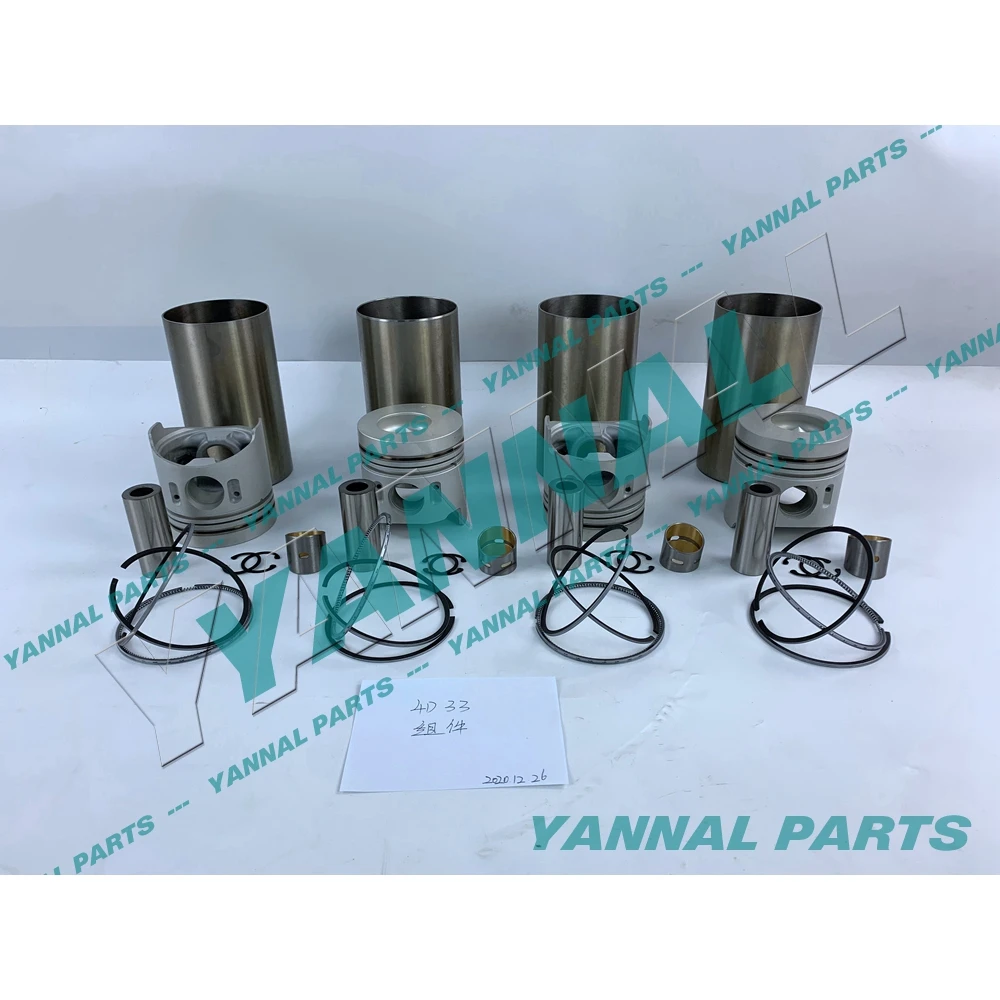 For Mitsubishi  Cylinder Liner Kit 4D33 Excavator Engine Parts