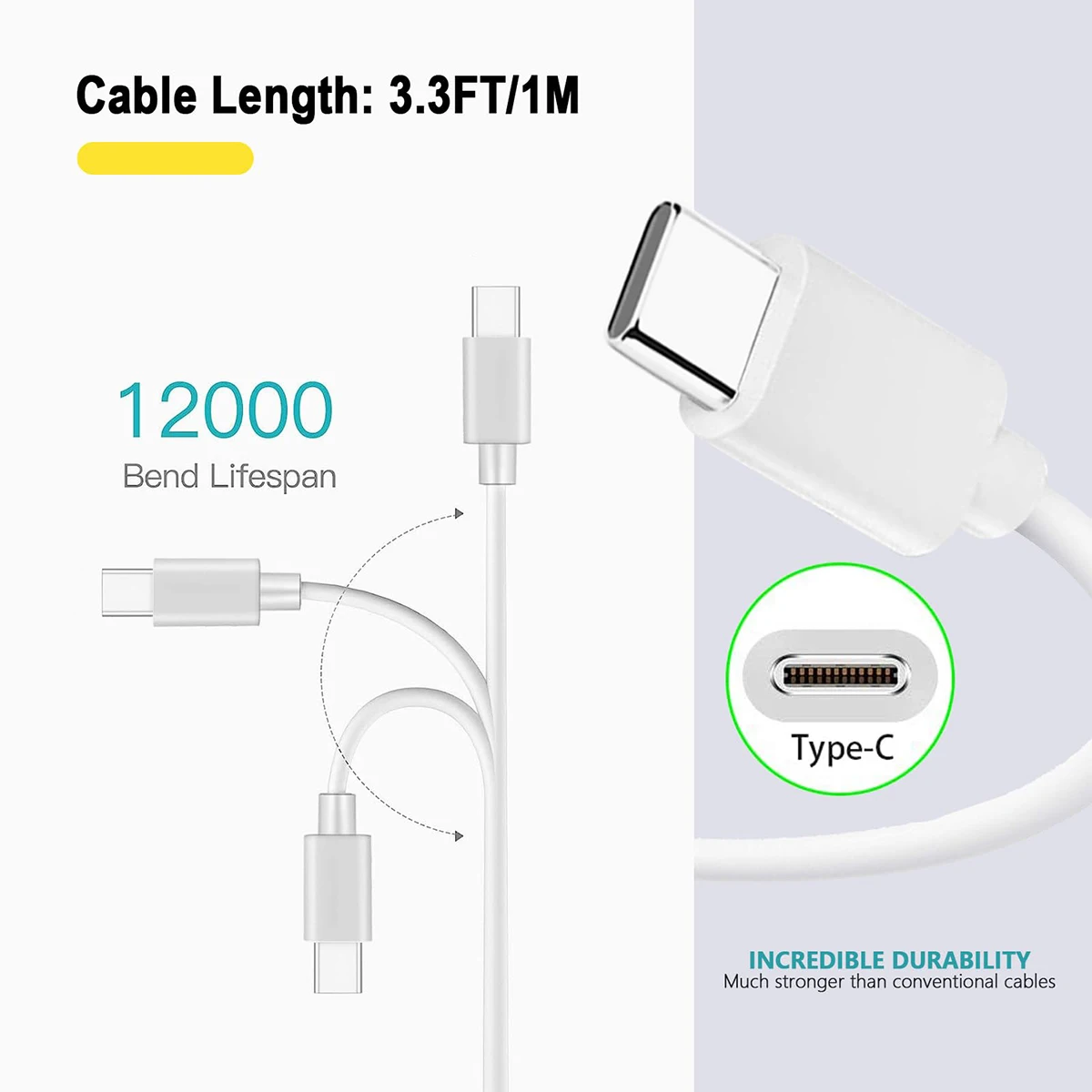 1-3 uds 20W Cable USB tipo C carga rápida para iphone 16 15 Plus Pro Max Ipad Xiaomi Samsung Carplay Cable de carga de datos para teléfono