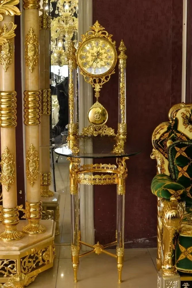 

Rare Antique French Gold Gilt Ormolu Ornate Mantel Pendulum Table Clock
