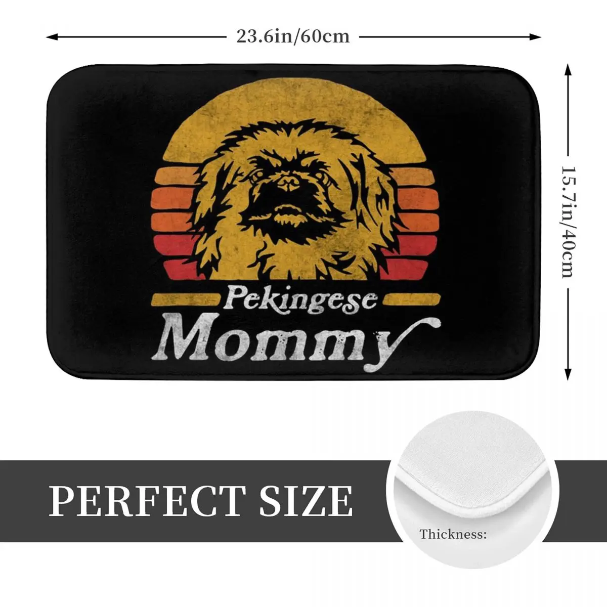 Retro Vintage Pekingese Mommy Doormat Non-slip Bathroom Floor Mats Home Entrance Rugs Kitchen Bedroom Carpet Hallway Footpad