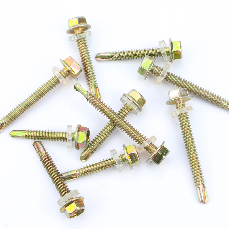 10/20pcs washer head hex self drilling tapping screw stainless steel zinc plated M4.2 M4.8 M5.5 M6.3 hardiflex screws