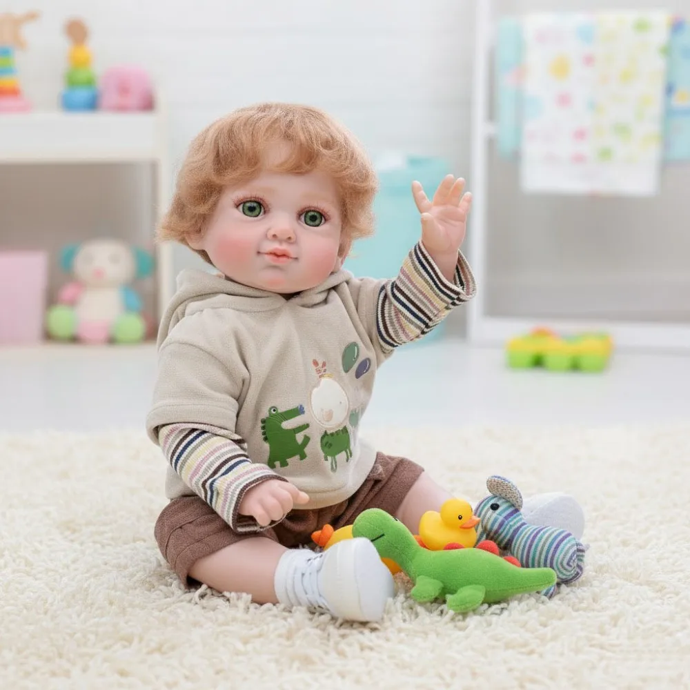 Cloveray 20 pollici Full Body Vinile Realistico Reborn Baby Doll Morbido 47 cm Realistico Vinile Bambola Fatta A Mano di Alta Colore Giocattolo Kid Regalo di Natale