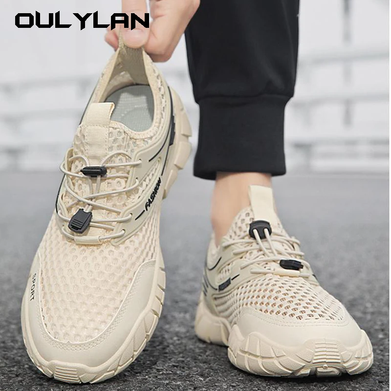 

2024 Non-Slip Climbing Trekking Mens Shoe Summer Men Casual Sneakers Breathable Mesh Mens Outdoor Hiking Shoes Size 39-44